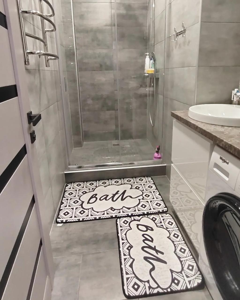 Килимки для ванної «Bath», комплект з двох килимків 100х60 та 60х50 см