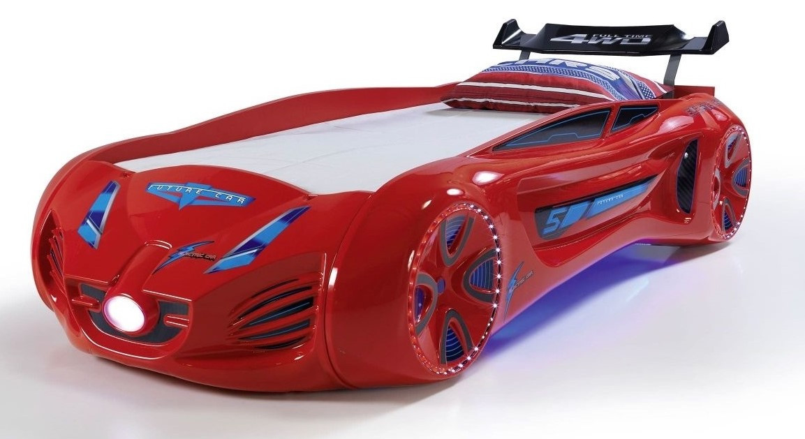 Кровать машинка Tesla Star красная Турция