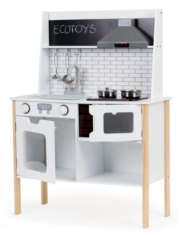Дитяча кухня дерев’яна ігрові Ecotoys PLK537, звукові та світлові ефекти