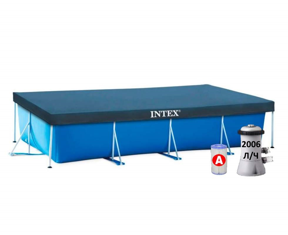 Intex 28274-3 New, каркасный бассейн 450 x 220 x 84 см с насос-фильтром (в комплекте с тентом 28039)