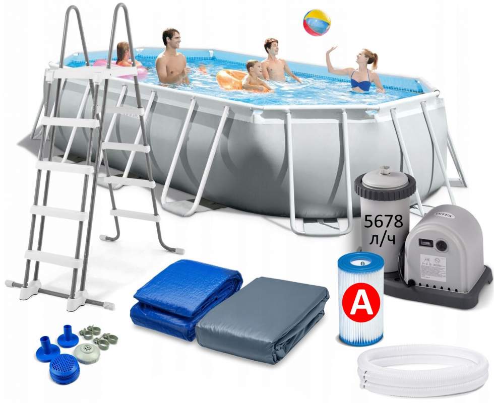 Каркасный бассейн Intex 26796, 503 x 274 x 122 см Prism Frame Oval Pool
