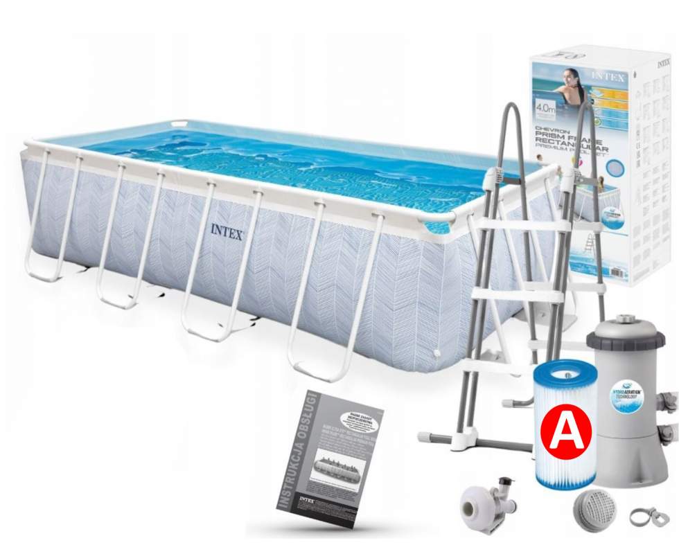Каркасный бассейн Intex 26780, 400 x 200 x 100 см CHEVRON PRISM FRAME RECTANGULAR PREMIUM POOL