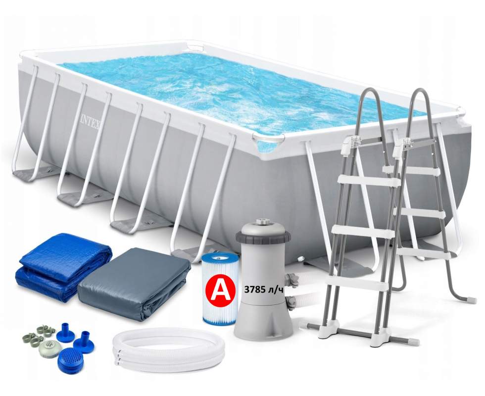 Каркасный бассейн Intex 26792,  488 x 244 x 107 см Prism Rectangular Frame Pool