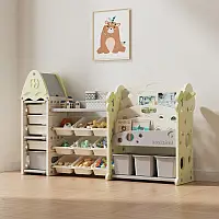 Стеллаж с контейнерами + книжная полка 3в1 “Tree Maxi” Салатовый