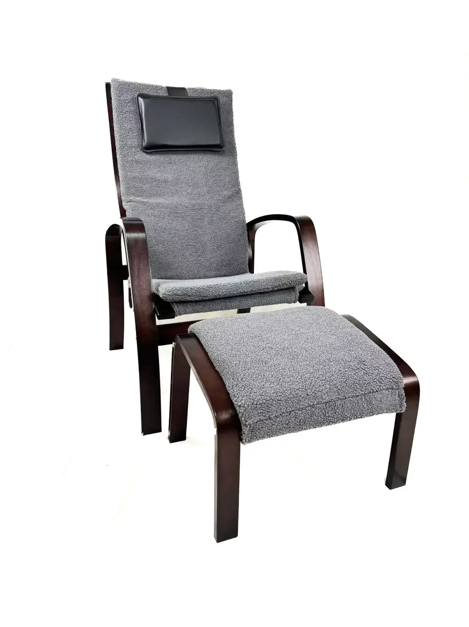 Крісло для відпочинку з підставкою Avko ARC011 Walnut Grey