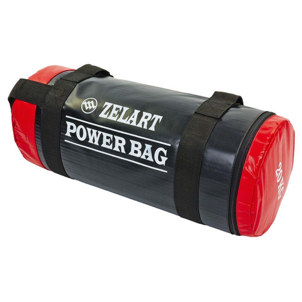 Мішок для кросфіту та фітнесу FI-5050A-20 Power Bag 20кг чорний-червоний