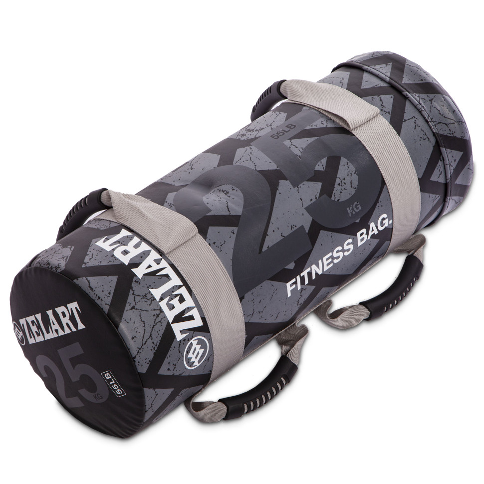 Мішок для кросфіту Power Bag FI-0899-25 25кг чорний-сірий