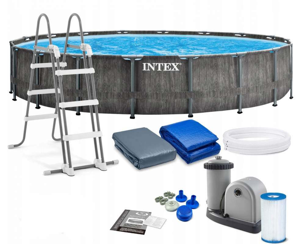 Каркасный бассейн Intex 26744,  549 x 122 см GreyWood Prism Frame Pool
