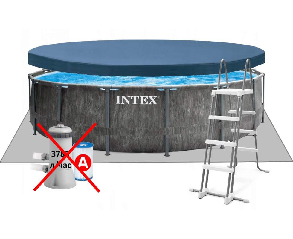 Каркасный бассейн 457 x 122 см Intex 26742-1 New,  GreyWood Prism Frame Pool (без насос-фильтра)