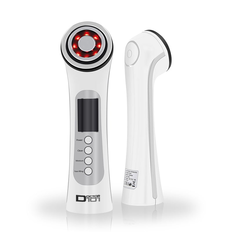 Массажер для лица микротоковый Doctor-101 + RF лифтинг + EMS стимулятор + LED терапия для лифтинга кожи и омоложения (BP-1831)
