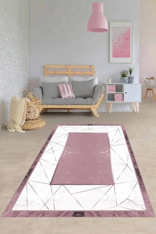 Турецкий безворсовой коврик "Pink diamond" 140х200 см