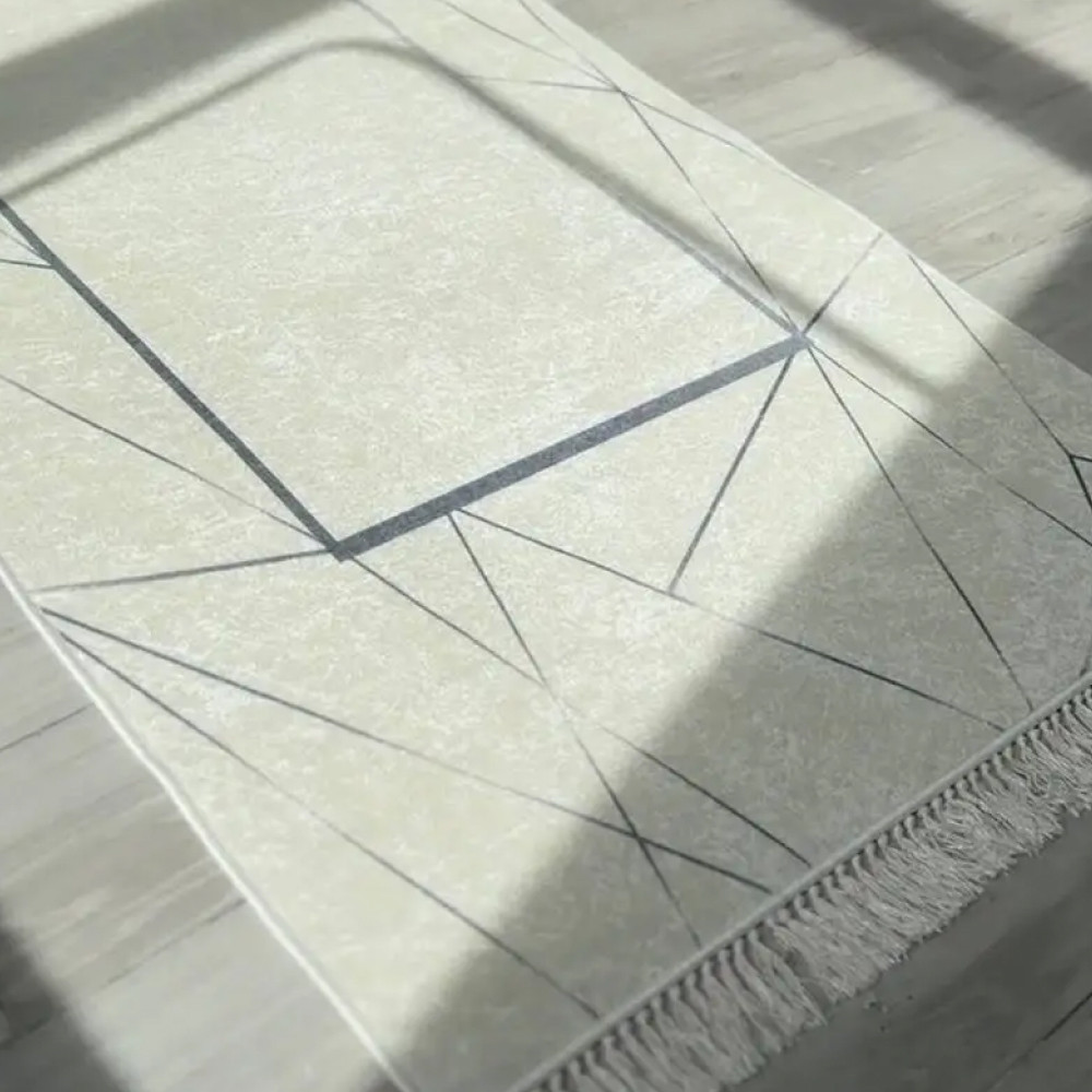 Турецкий безворсовый ковер «White diamond» подкладка из эко-кожи