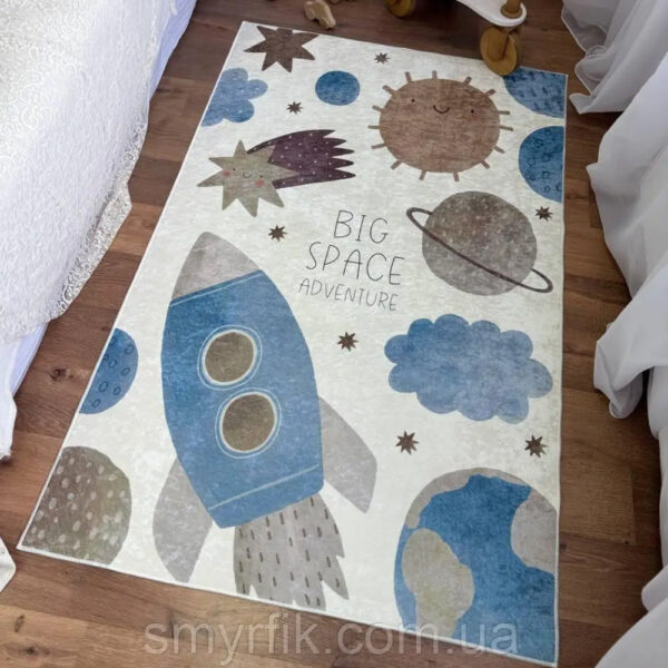 Турецкий безворсовый коврик "Big Space" на эко-коже 180х200