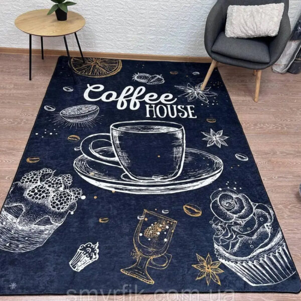 Турецкий безворсовой коврик для кухни "Coffee house" 80х200см