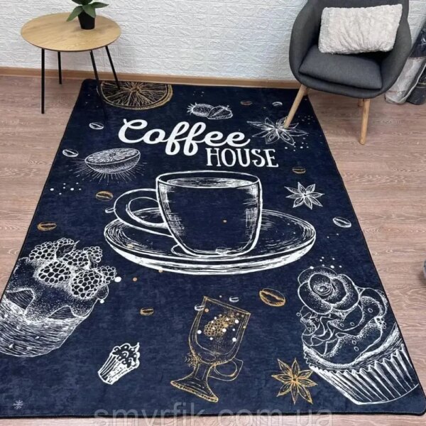 Турецкий безворсовой коврик для кухни "Coffee house" 80х150