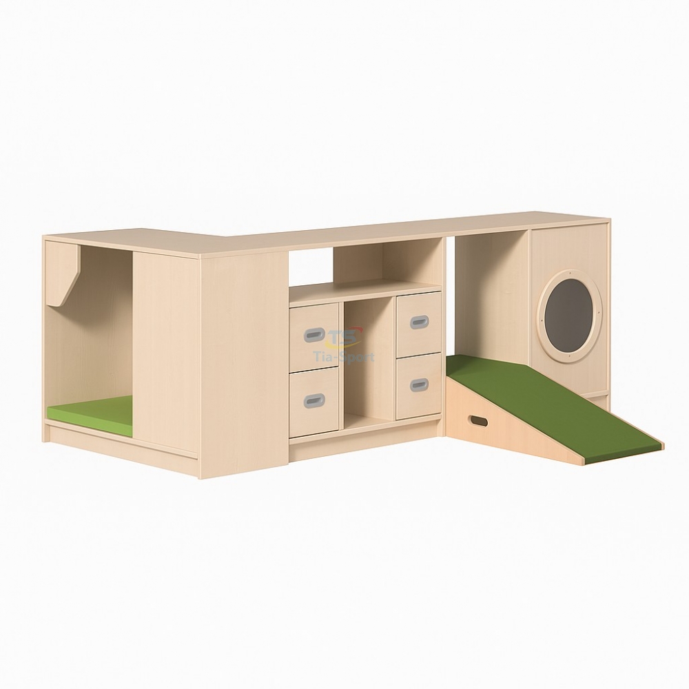 Игровой шкаф с интегрированным туннелем и пандусом (142×80×40/244 см) TIA-SPORT