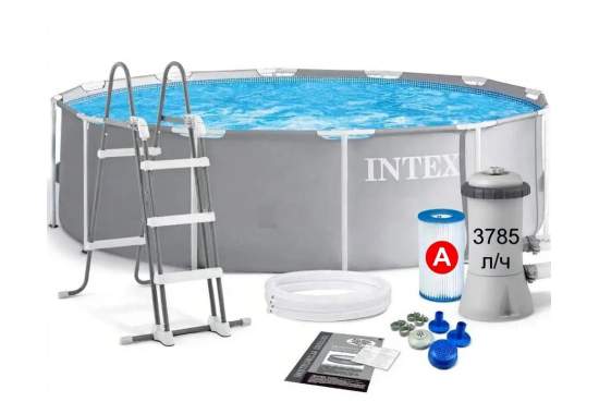 Каркасный бассейн Prism Frame Premium Pool  Intex 26718FS (Диаметр 366 x Высота 122см)