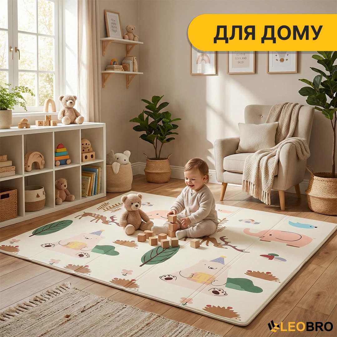 Детский игровой коврик LEOBRO 150 x 180 x 1 см